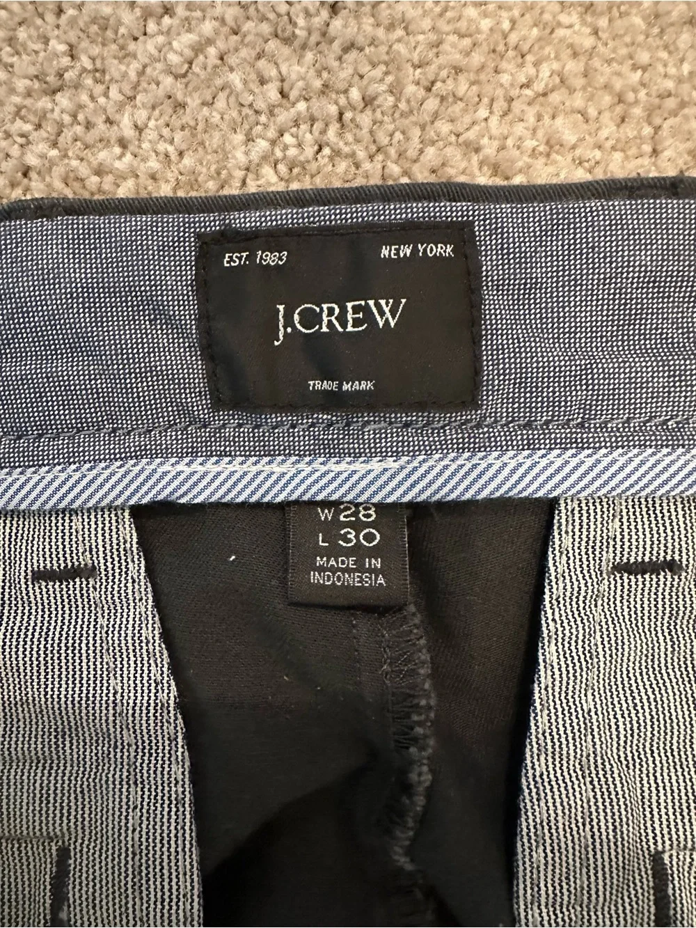 J. Crew 484 Slim Classic Charcoal Straight-Leg Pants 28W 30L Men’s